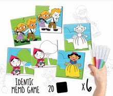 Jucării de memorie - Pexeso autocolante Povești Colouring Activities Educa în valiză 18 piese - colorare cu carioci_0