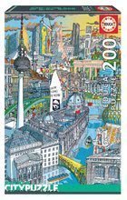 Dječje puzzle od 100 do 300 dijelova - Set Puzzle Citypuzzles Carlo Stanga Educa 6x200 dijelova - Rome, Berlin, London, Paris, New York, Barcelona ilustrator od 8 godina_8