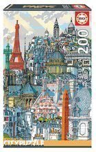 Dječje puzzle od 100 do 300 dijelova - Set Puzzle Citypuzzles Carlo Stanga Educa 6x200 dijelova - Rome, Berlin, London, Paris, New York, Barcelona ilustrator od 8 godina_0