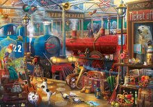 Puzzle 500-teilig - Puzzle Train Station Mysterious Educa 500 Teile und Fixkleber ab 11 Jahren_0