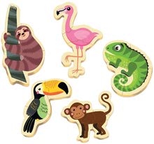 Puzzle pre najmenších - Puzzle pre najmenších Baby 5 Educa - Tropické exotické zvieratká od 24 mes_0