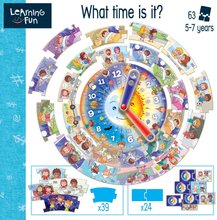 Gry w językach obcych - Gra edukacyjna dla najmłodszych What Time is it? Educa Uczymy się używać zegarka 39 części od 5 roku_0