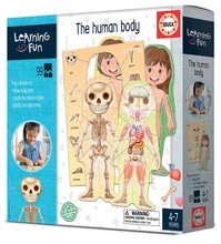 Jeux de société en langues étrangères - Jeux éducatifs pour les tout-petits The Human Body Educa Nous apprenons l'anatomie du corps humain avec des images de 99 pièces, à partir de 4 ans._3