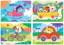 Puzzle progresiv pentru copii - Puzzle pentru cei mici My Vehicles Progressive Educa mașinuțe cu animăluțe 5-6-7-8 piese de la 24 luni_0