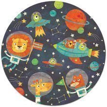 Otroške puzzle do 100 delov - Puzzle za najmlajše okrogle The Space Round Educa živali v vesolju 28 delov 48 cm premera_0