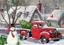 500 darabos puzzle - Puzzle Christmas houses Gina Jane Lee Educa 500 darabos és Fix ragasztó 11 évtől_0