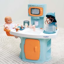 Bucătării simple de jucărie - Bucătărie cu zonă de luat masa pentru păpușă Nursery Écoiffier 11 accesorii cu frigider și mixer de la 18 luni_1