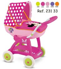 Játék babakocsik 18 hónapos kortól - Babakocsi Minnie Chuli Pop Smoby mély (55 cm tolókar) rózsaszín-zöld 18 hó-tól_2