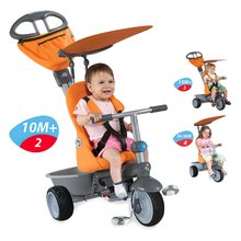 Tricikli za djecu od 6 mjeseci - Tricikl Recliner 4u1 smarTrike narančasto-sivi s podesivim naslonom od 6 mjeseci_0