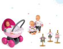 Dojenčki in dodatki - Komplet dojenček Baby Nurse Zlata izdaja Smoby 32 cm, globoki voziček za dojenčka in 3 oblekice od 24 mes_11