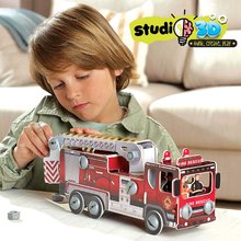 Puzzle 3D - Puzzle közlekedési eszközök Firemen's Truck 3D Studio Educa műanyag csavarokkal 5 évtől_0