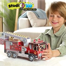 Puzzle 3D - Puzzle dopravné prostriedky Firemen's Truck 3D Studio Educa s plastovými šróbmi od 5 rokov_4