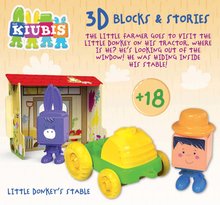 Puzzle 3D - Joc de construit Kiubis 3D Blocks & Stories The Little Donkey´s stable Educa 2 figurine cu tractor și grajd de la 2 ani_0