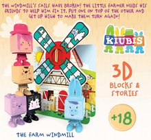 Puzzle 3D - Joc de construit Kiubis 3D Blocks & Stories The Farm´s Windmill Educa 5 figurine și moară de vânt de la 2 ani_0
