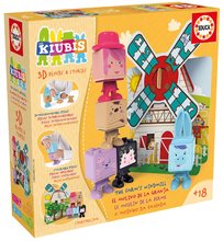 Puzzle 3D - Gioco di composizione Kiubis 3D Blocks & Stories The Farm´s Windmill Educa 5 personaggi e mulino a vento dai 24 mesi_2