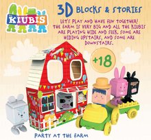 Puzzle 3D - Joc de construit Kiubis 3D Blocks & Stories Party at the Farm Educa 5 figurine cu tractor și fermă de la 2 ani_0
