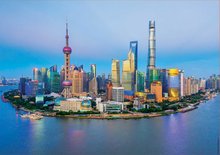 Puzzle 1000 dielne - Puzzle Shanghai Skyline at Sunset Educa 1000 dielov a Fix lepidlo_1