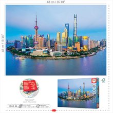 Puzzle 1000 elementów - Puzzle Shanghai Skyline at Sunset Educa 1000 sztuk i klej Fix_3