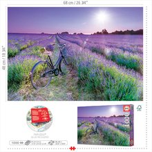 Puzzle cu 1000 de bucăți - Puzzle Bike in a Lavender Field Educa 1000 piese și lipici Fix de la 11 ani_3
