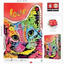1000 delne puzzle - Puzzle Tilt Cat Love, Dean Russo Educa 1000 delov in Fix lepilo_3