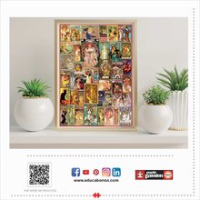 Puzzle 1000 elementów - Puzzle Art Nouveau Poster Collage Educa 1000 części i klej Fix_0