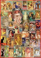 Puzzle 1000 dielne - Puzzle Art Nouveau Poster Collage Educa 1000 dielov a Fix lepidlo_1
