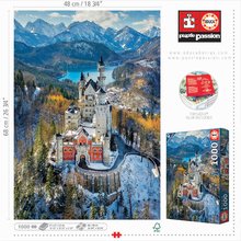 1000 delne puzzle - Puzzle Neuschwanstein Castle Educa 1000 delov in Fix lepilo_3