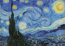 Puzzle 1000 dielne - Puzzle The Starry Night Vincent Van Gogh Educa 1000 dielov a Fix lepidlo_1