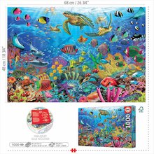 Puzzle 1000 pezzi - Puzzle Tropical Fantasy Turtles Educa 1000 pezzi e colla  Fix_1