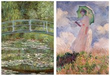 Puzzle 1000 teilig - Puzzle Claude Monet - The Water-Lily Pond - Woman with Parasol Turned to the Left Educa 2x1000 Teile und Fix-Kleber ab 11 Jahren_0