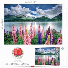 Puzzle 1500 dielne -  NA PREKLAD - Rompecabezas Lupins en las orillas del lago Sils Suiza Educa 1500 piezas y pegamento Fix_3