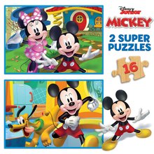 Drevené Disney puzzle - Drevené puzzle Mickey & Minnie Disney Educa 2x16 dielov_0