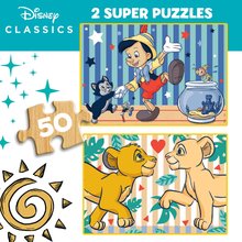 Puzzle Disney din lemn - Puzzle din lemn Disney Classics Educa 2x50 piese de la 4 ani_0