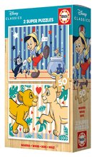 Drewniane Disney puzzle - Puzzle drewniane Disney Classics Educa 2x50 elementów, od 4 roku życia_1