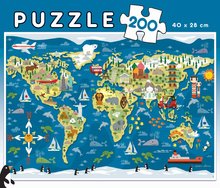 Detské puzzle od 100-300 dielov - Puzzle World Map Sean Sims Educa 200 dielov_0