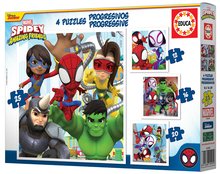 Puzzles évolutifs pour enfants - Puzzle progressif Spidey et ses amis extraordinaires Educa 12-16-20-25 pièces_1