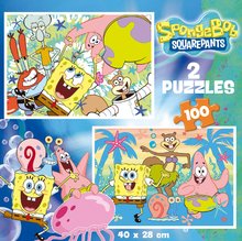 Detské puzzle od 100-300 dielov - Puzzle Bob Esponja Educa 2x100 dielov od 4 rokov_0