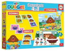 Progresszív gyerek puzzle - Superpack 4in1 Hey Duggee Educa domino pexeso és 2 puzzle 25 darabos_1