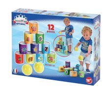 Domčeky s náradím - Set domček na pilieroch Pilings House Smoby s 1,5 m šmykľavkou a športový set s plechovkovou pyramídou a tenis od 24 mes_30