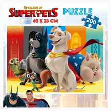 Puzzle pentru copii 100 - 300 de bucăți - Puzzle DC League of Superpets Educa 200 piese și lipici Fix EDU19485_0