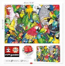 Puzzle 500 dielne - Puzzle Parrots Educa 500 dielov a Fix lepidlo_2