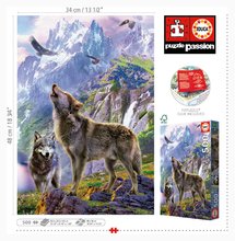Puzzle 500-dijelne - Puzzle Wolves in the rocks Educa 500 dijelova i Fix ljepilo_2