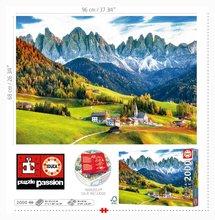 Puzzle 2000 teilig - Puzzle Autumn in the Dolomites Educa 2000 Teile und Fix- Kleber EDU19566_1
