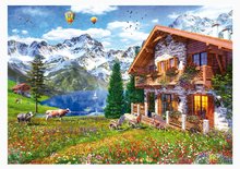 Puzzle 4000 - 8000 dielne - Puzzle Chalet in the Alps Educa 4000 dielov a Fix lepidlo_0
