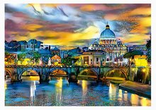 Puzzle cu 1500 de bucăți - Puzzle St. Peter´s Basilica and the St. Angelo Bridge Educa 1500 piese și lipici Fix_0