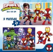 Puzzle de copii maxim 100 piese - Puzzle Spidey & his Amazing Friends Educa 2x48 piese de la 4 ani_1