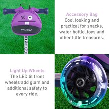 Okretni romobili - Romobil Scooter T3 Purple SmarTrike s kotačićima koji svijetle te ruksakom nosivost 20 kg ljubičasti od 24 mjes_5