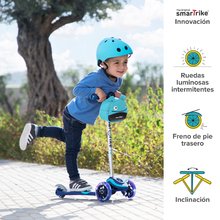 Kinderroller mit Zick-Zack Bewegungen - Roller mit leuchtenden Rädern Scooter T3 Blue SmarTrike blau mit Rucksack ab 24 Monaten, Belastbarkeit 20 kg_3