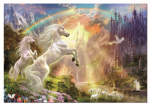 Puzzle 500-dijelne - EDUCA 15146 Puzzle Genuine Unicorns at Sunset 500 ks, 48*34 cm + Fix Puzzle lepidlo _0