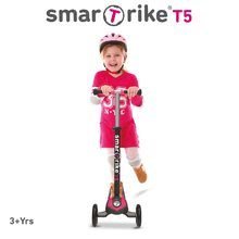 Dreirädrige Roller für Kinder - Roller T5 smarTrike mit T-Lock-System und verstellbarem Griff in Schwarz-Zyklam_1